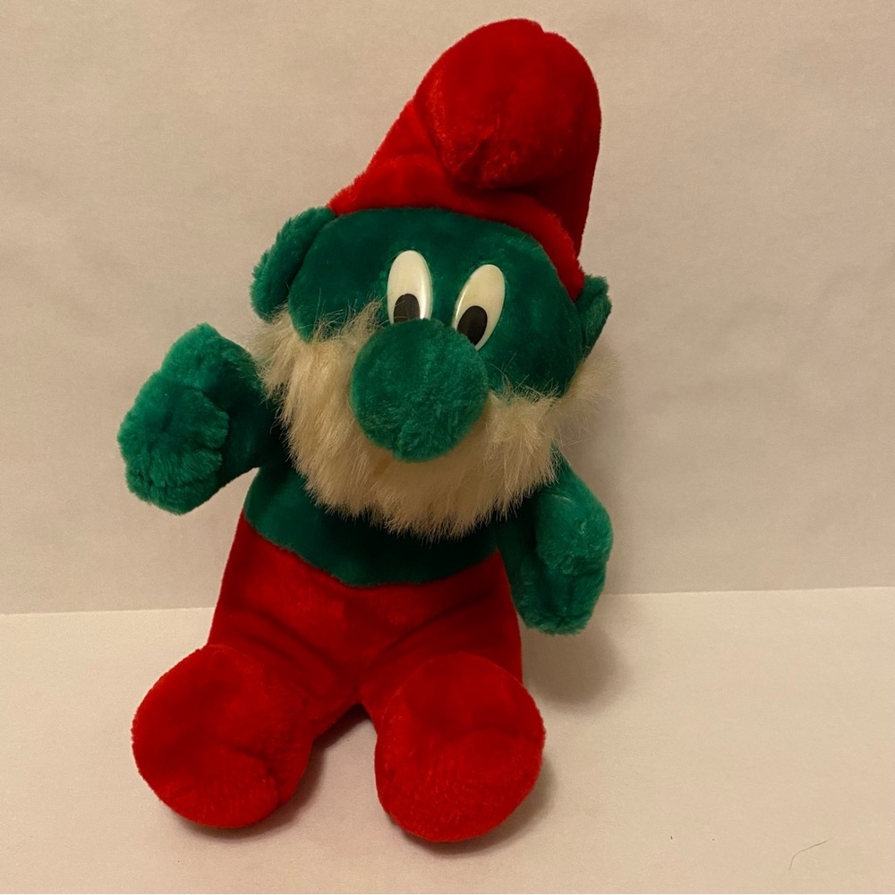 Papa Smurf Plush Festive Green and Red Colors 12” Tall